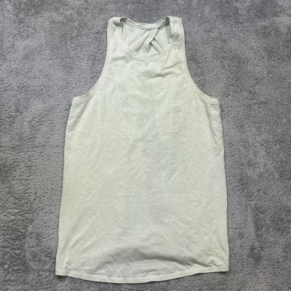 Lululemon Tech High Neck Open‎ Back Tank Women's 6 Mint Green Gym Yoga